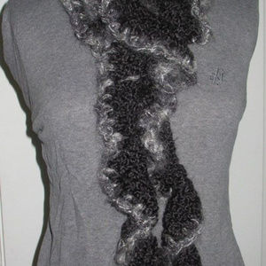Extra Long Curly Monhair Scarf-Hand Crocheted/NEW